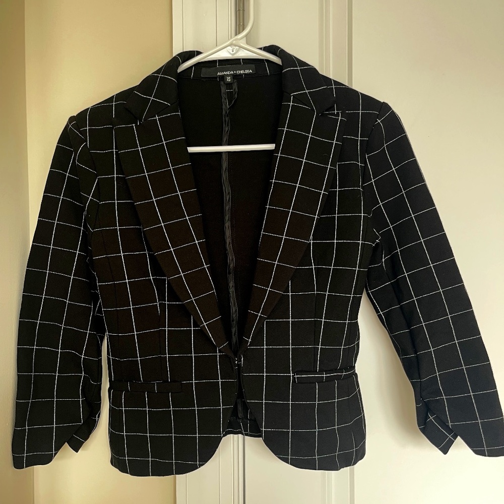 Blacked Checked Blazer - Size XS